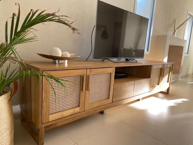 Customizable Wooden and Cane TV Units