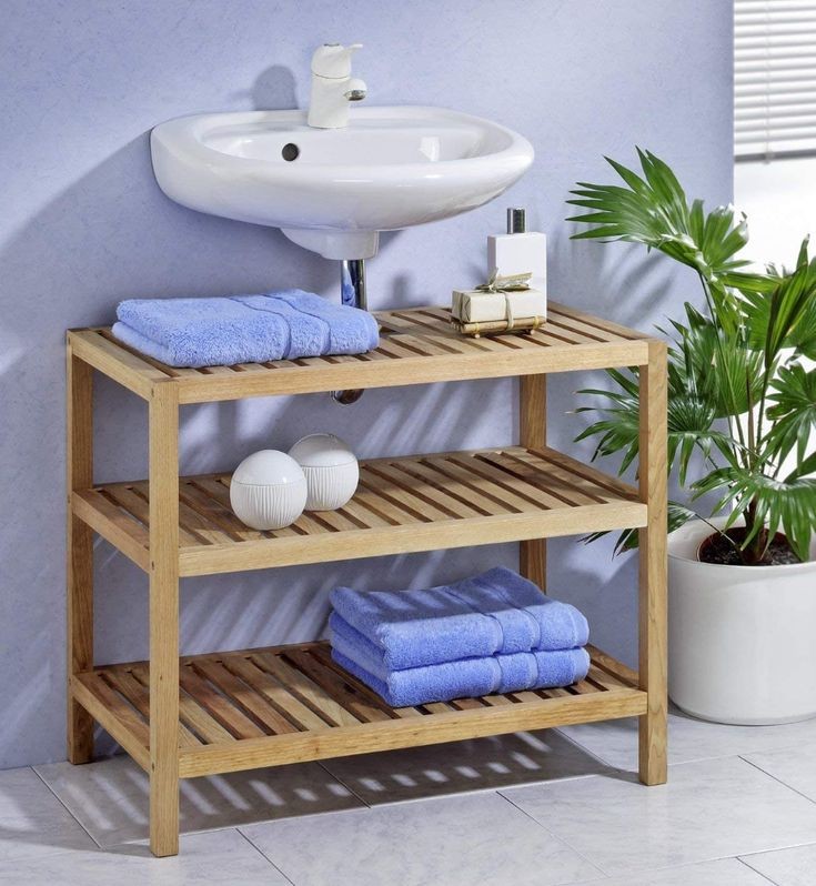 image of WoodCraft 3-Tier Bathroom Shelf