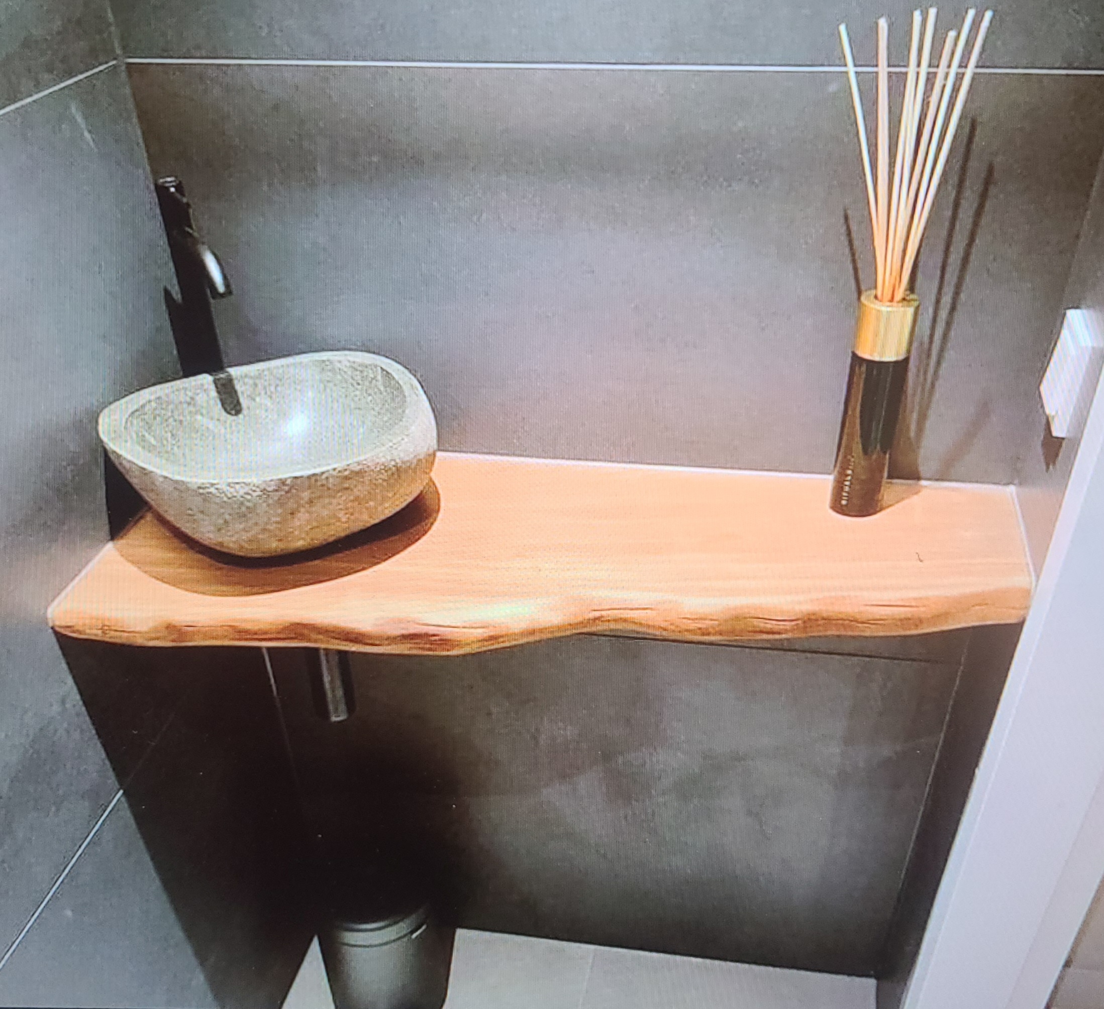 Rustic Flow Live Edge Vanity Shelf
