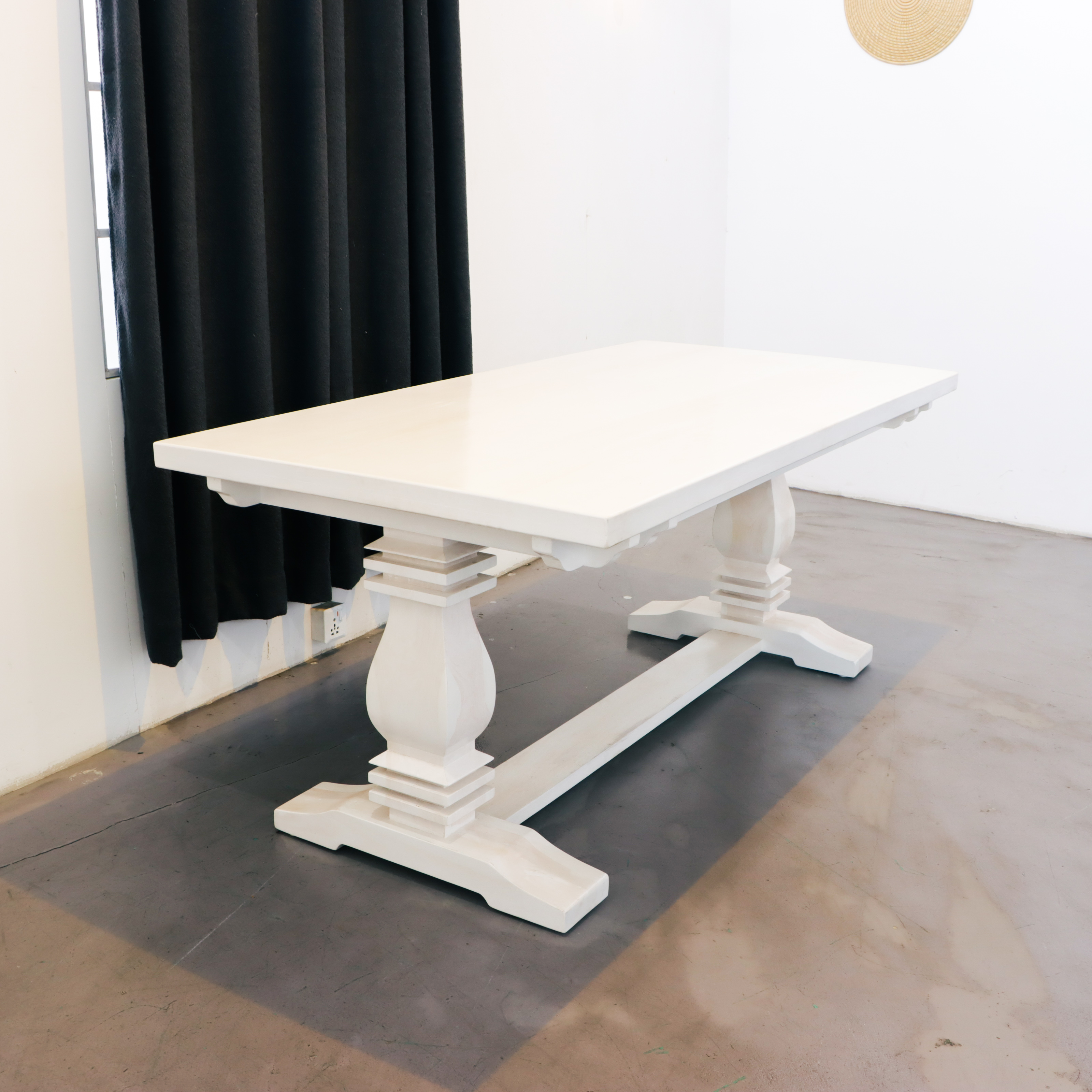 Anil White Washed Wooden Dining Table
