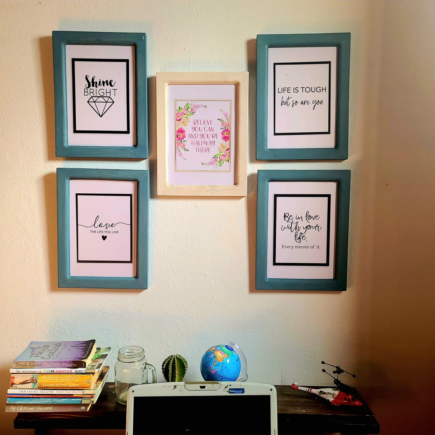 Motivational Framed Quotes Inspirational Vinyl Printed Wall Art Frame